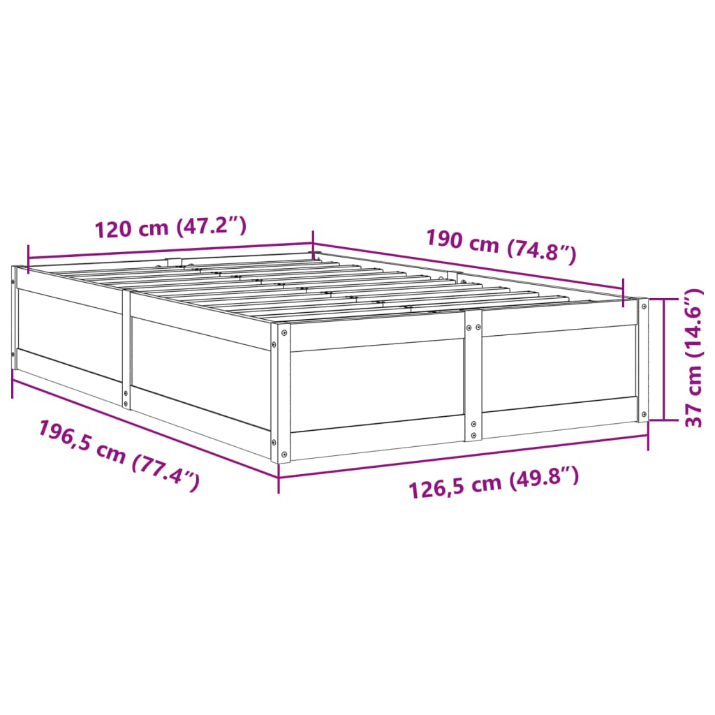 Giroletto Bianco 120x190 cm Legno Massello di Pino 3282388