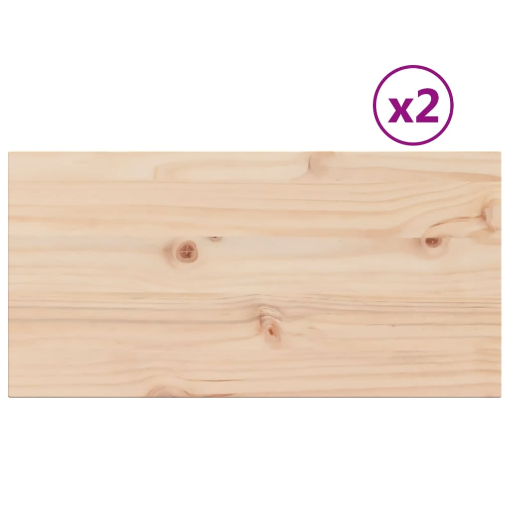 Piani Tavolo 2 pz 60x30x1,7 cm Rettangolare Legno Massello Pino 847411