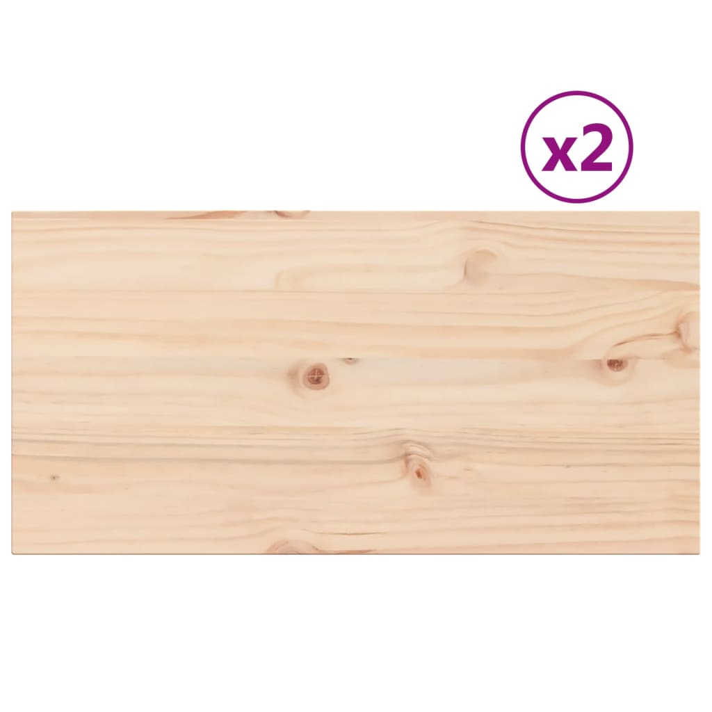 Piani Tavolo 2 pz 80x40x1,7 cm Rettangolare Legno Massello Pino 847414