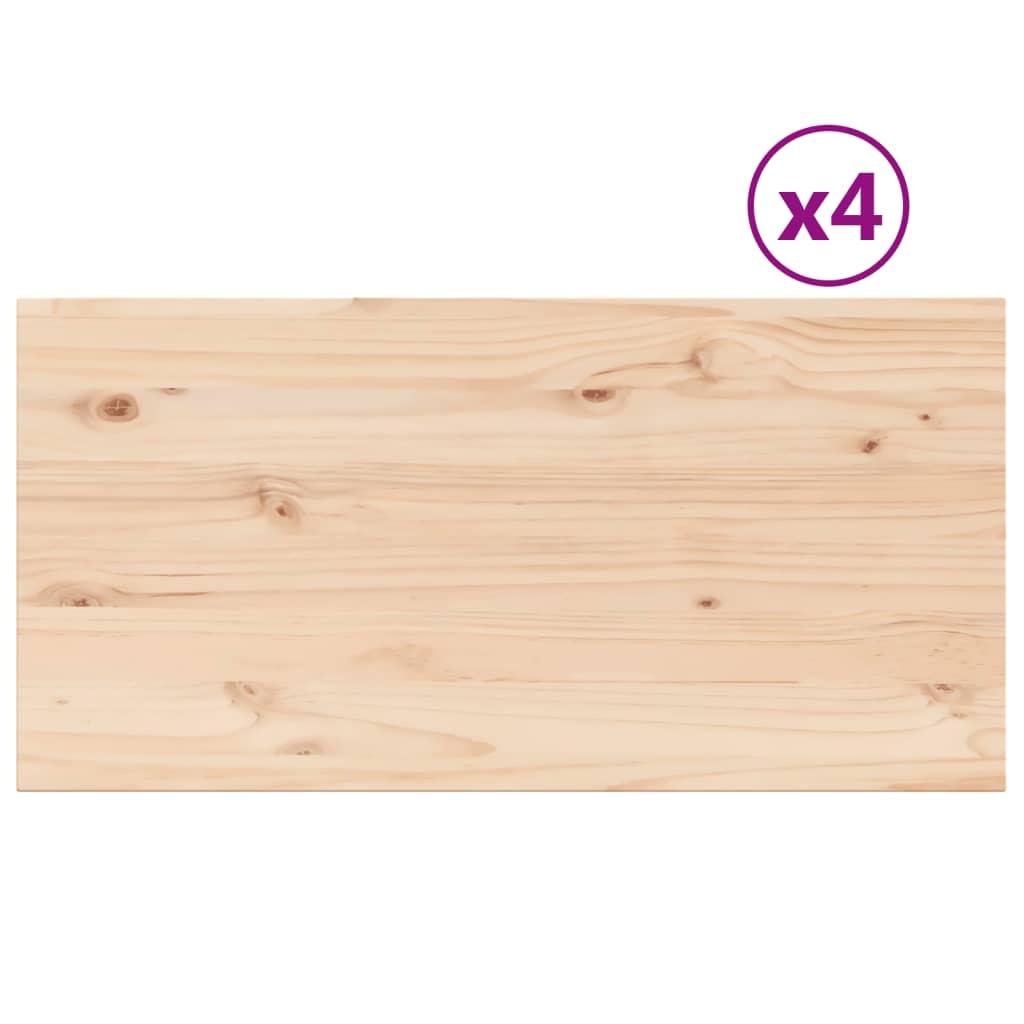 Piani Tavolo 4 pz 90x45x1,7 cm Rettangolare Legno Massello Pino 847421