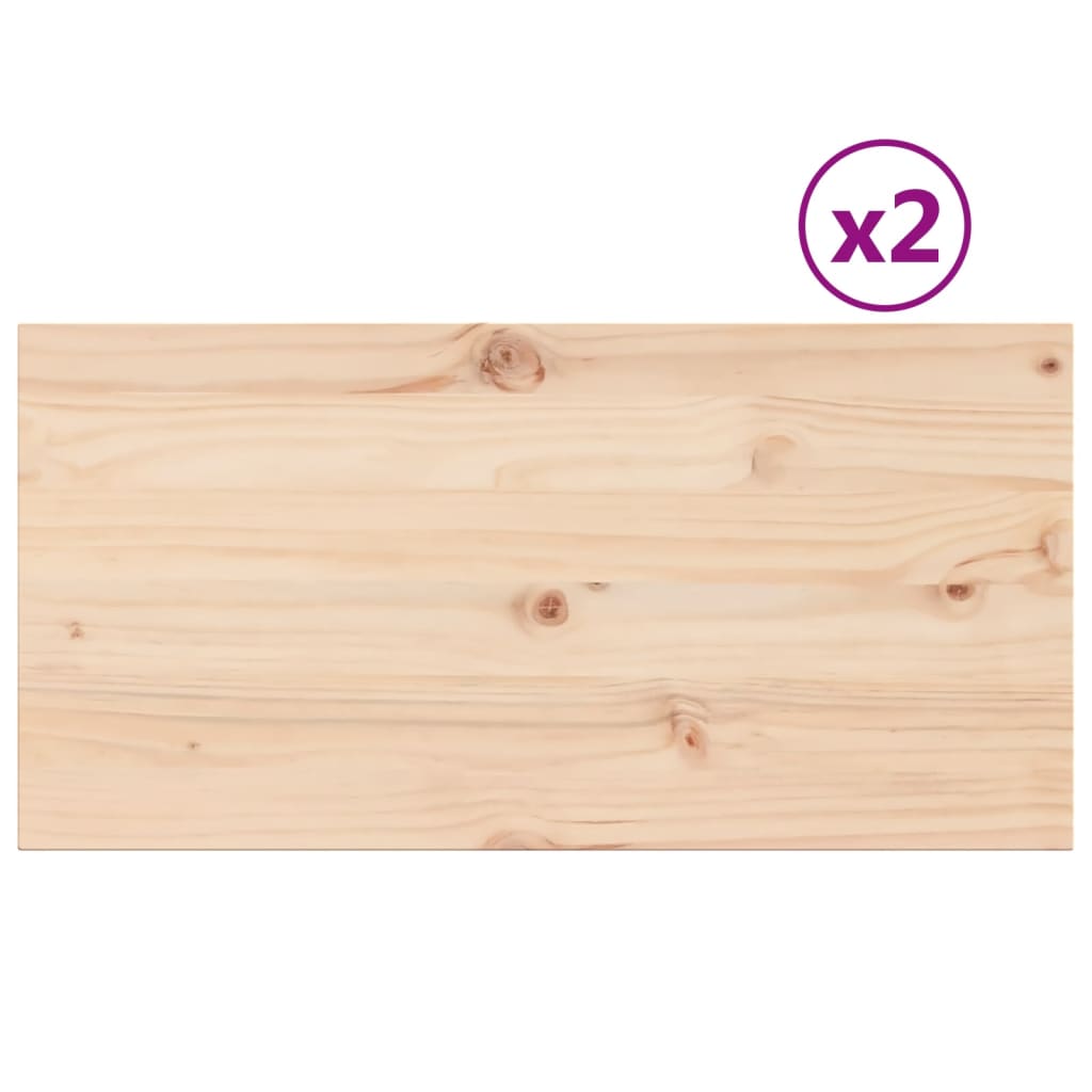 Piani Tavolo 2 pz 90x45x2,5 cm Rettangolare Legno Massello Pino 847430