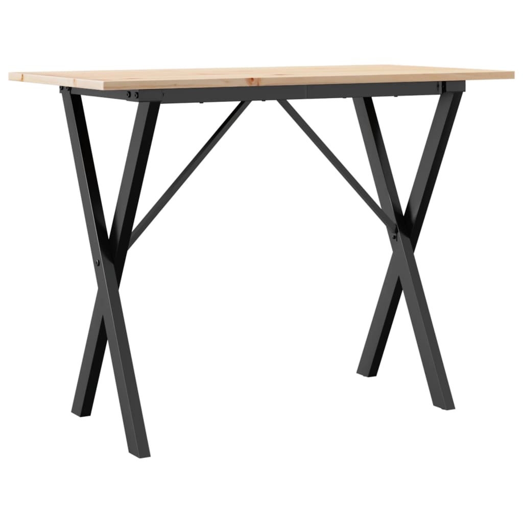 Tavolo da Pranzo Telaio a X 100x50x75 cm Legno Pino e Acciaio 3282697