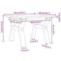 Tavolino da Salotto Telaio a Y 50x50x35 cm Legno Pino e Acciaio 3282703