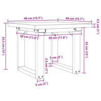 Tavolino Salotto Telaio a O 40x40x35,5cm Massello Pino e Ghisa 3282724