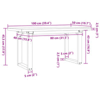 Tavolino Salotto Telaio a O 100x50x45,5cm Massello Pino e Ghisa 3282732