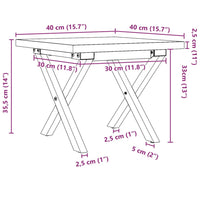 Tavolino Salotto Telaio a X 40x40x35,5cm Massello Pino e Ghisa 3282746