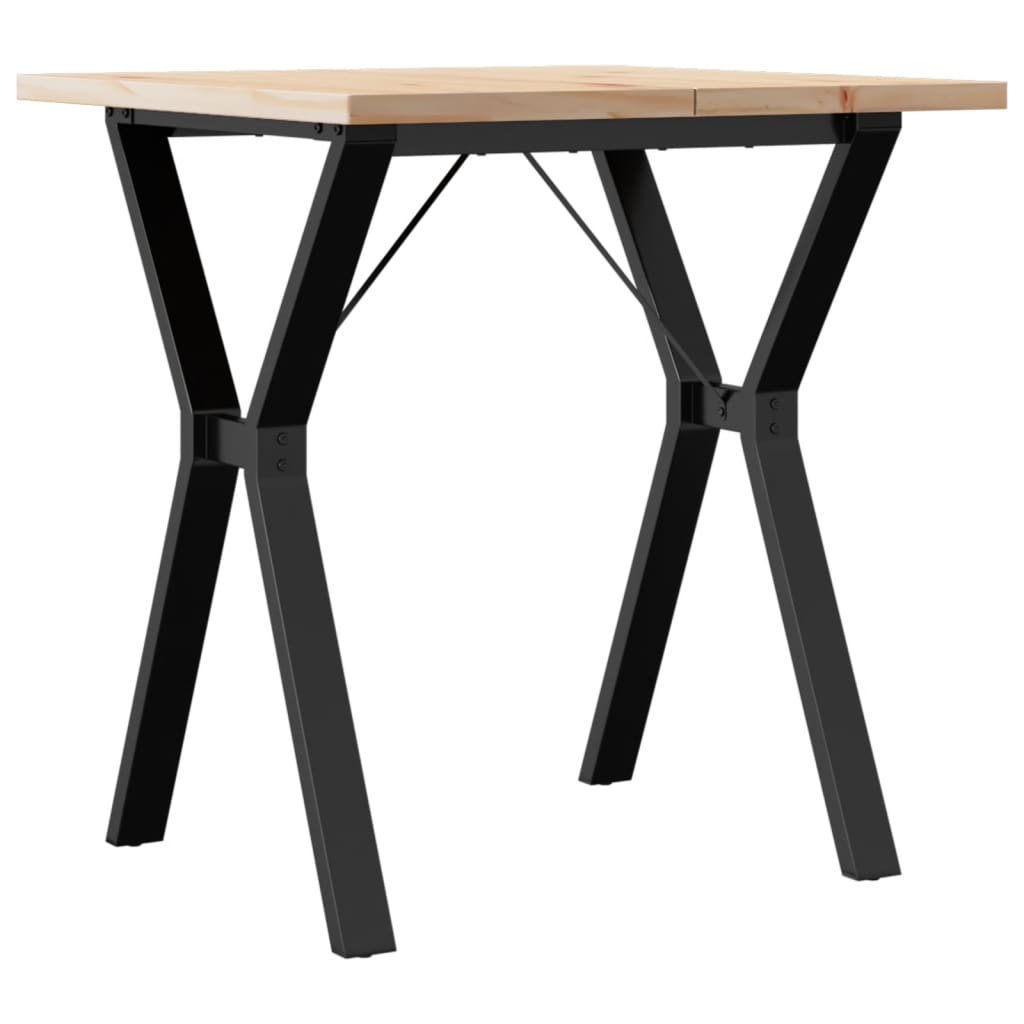 Tavolo da Pranzo Telaio a Y 70x70x75,5 cm Legno Pino e Acciaio 3282781