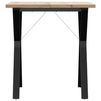 Tavolo da Pranzo Telaio a Y 70x70x75,5 cm Legno Pino e Acciaio 3282781