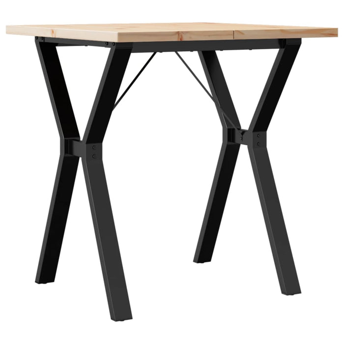 Tavolo da Pranzo Telaio a Y 70x70x75,5 cm Legno Pino e Acciaio 3282781