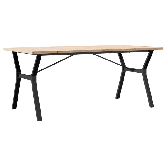 Tavolo da Pranzo Telaio a Y 180x90x75,5 cm Legno Pino e Acciaio 3282788