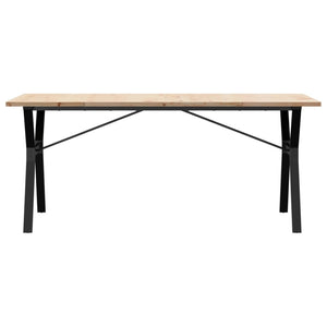 Tavolo da Pranzo Telaio a Y 180x90x75,5cm Massello Pino e Ghisa 3282788