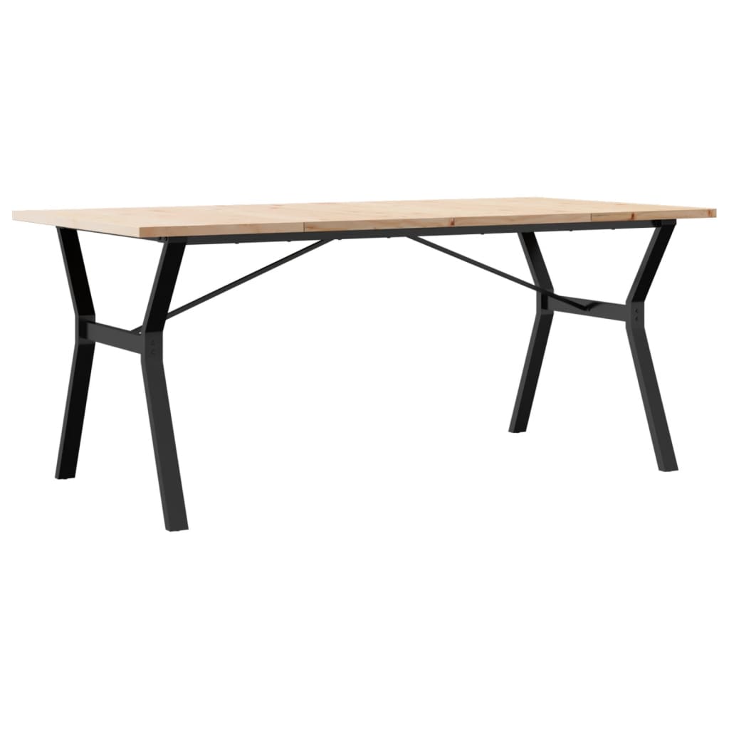 Tavolo da Pranzo Telaio a Y 180x90x75,5 cm Legno Pino e Acciaio 3282788