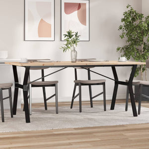 Tavolo da Pranzo Telaio a Y 180x90x75,5 cm Legno Pino e Acciaio 3282788