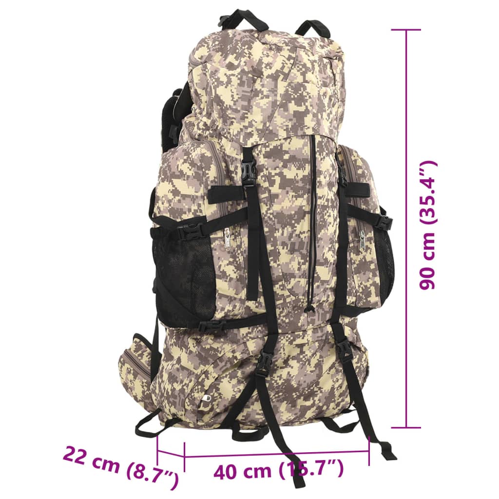 Zaino da Trekking Cammello Mimetico 100 L in Tessuto Oxford 4009978