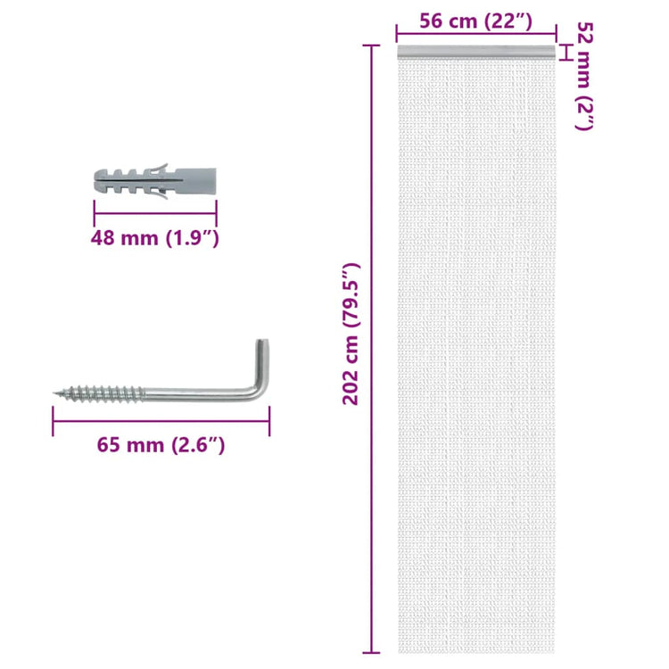 Zanzariera da Porta a Catena 56x202 cm in Alluminio 4010007