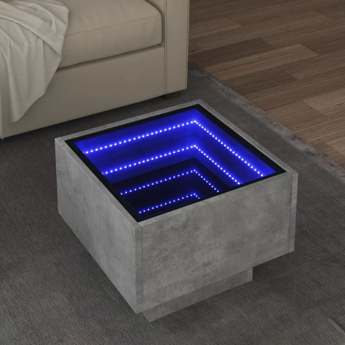 Tavolino con LED Grigio Cemento 40x40x30cm in Legno Multistrato 847500