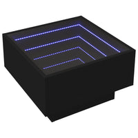 Tavolino Salotto con LED Nero 50x50x30 cm Legno Multistrato 847505