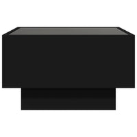 Tavolino Salotto con LED Nero 50x50x30 cm Legno Multistrato 847505