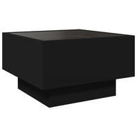 Tavolino Salotto con LED Nero 50x50x30 cm Legno Multistrato 847505