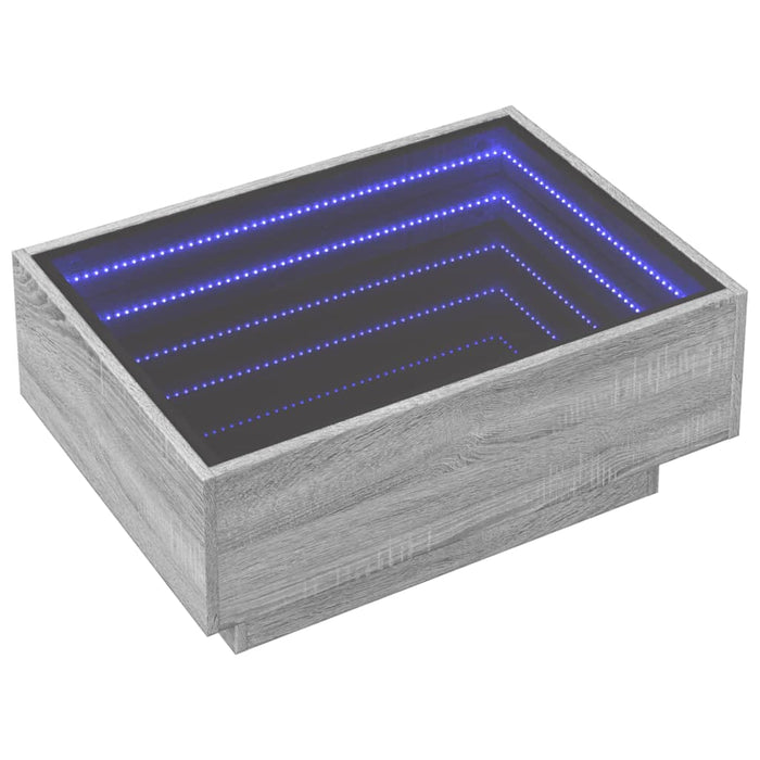 Tavolino Salotto con LED Grigio Sonoma 70x50x30 cm Multistrato 847516