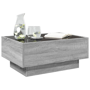 Tavolino Salotto con LED Grigio Sonoma 70x50x30 cm Multistrato 847516