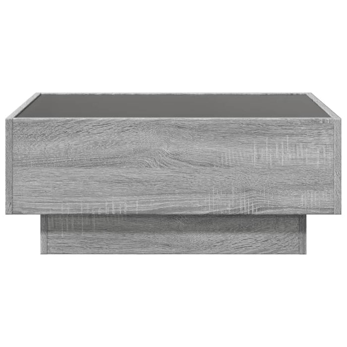 Tavolino Salotto con LED Grigio Sonoma 70x50x30 cm Multistrato 847516