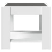 Tavolino Salotto con LED Bianco 53x53x45 cm Legno Multistrato 847539