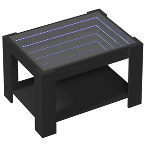 Tavolino Salotto con LED Nero 73x53x45 cm Legno Multistrato 847547