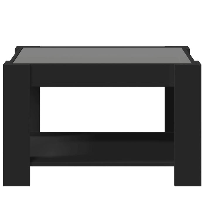 Tavolino Salotto con LED Nero 73x53x45 cm Legno Multistrato 847547