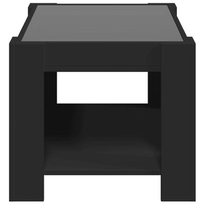 Tavolino Salotto con LED Nero 73x53x45 cm Legno Multistrato 847547