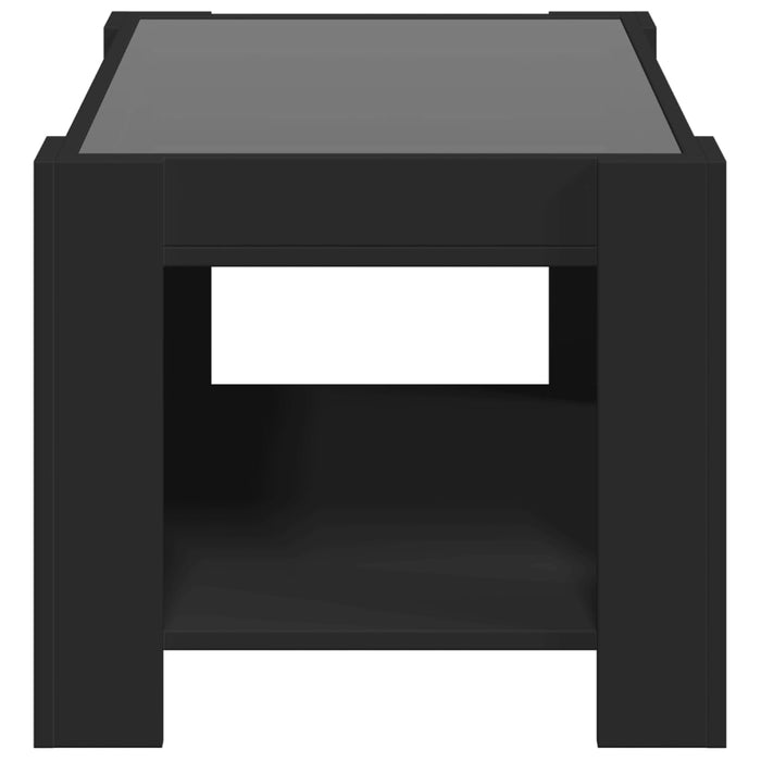 Tavolino Salotto con LED Nero 73x53x45 cm Legno Multistrato 847547