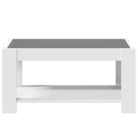 Tavolino Salotto con LED Bianco 93x53x45 cm Legno Multistrato 847553