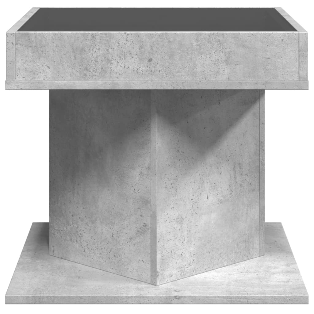 Tavolino Salotto con LED Grigio Cemento 50x50x45 cm Multistrato 847563