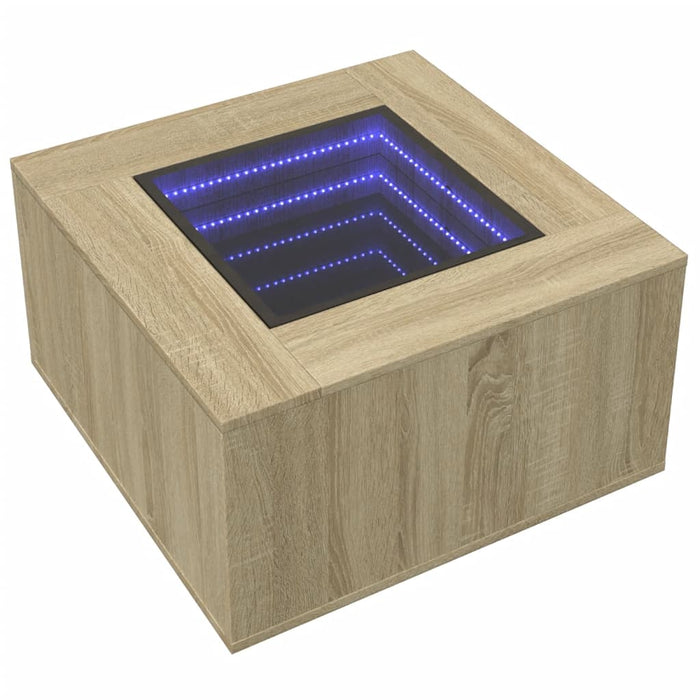 Tavolino Salotto con LED Rovere Sonoma 60x60x40 cm Multistrato 847569