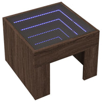 Tavolino da Salotto con LED Infinity Rovere Marrone 40x40x30 cm 847601