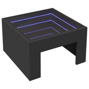 Tavolino da Salotto con LED Infinity Nero 50x50x30 cm 847603