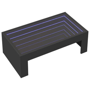 Tavolino da Salotto con LED Infinity Nero 90x50x30 cm 847617