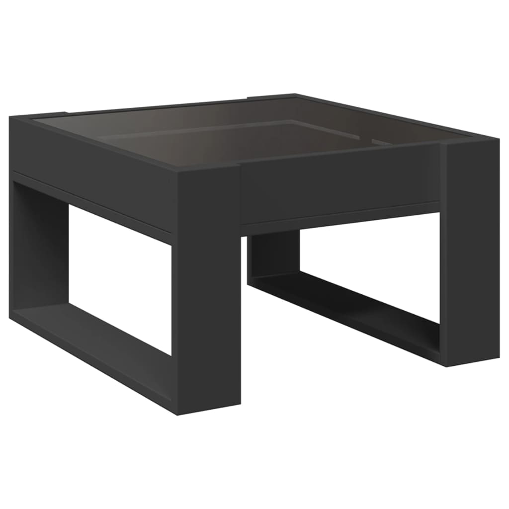 Tavolino da Salotto con LED Infinity Nero 50x53x30 cm 847624