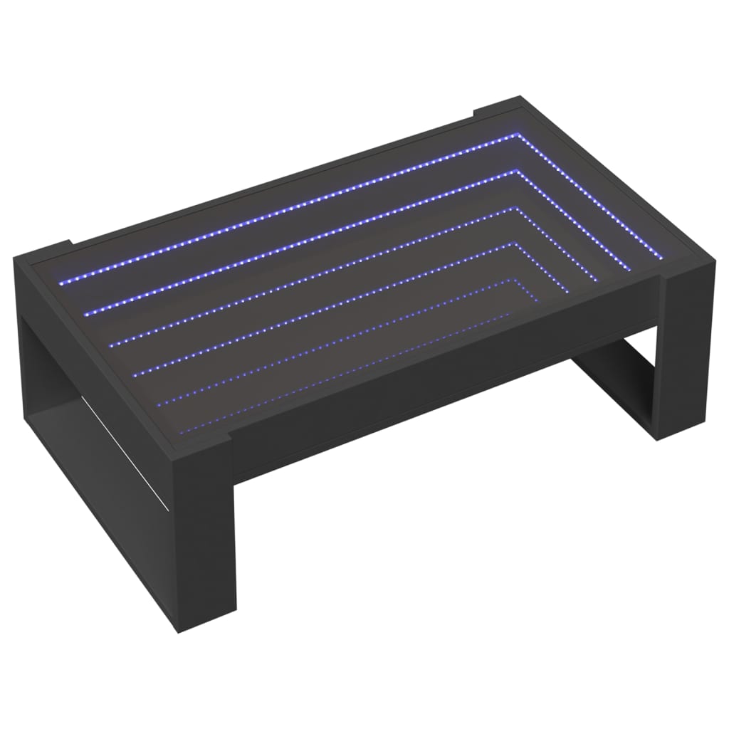 Tavolino da Salotto con LED Infinity Nero 90x53x30 cm 847638