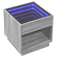 Tavolino da Salotto con LED Infinity Rovere Sonoma 50x50x50 cm 847656