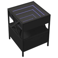 Tavolino da Salotto con LED Infinity Nero 40x40x51 cm 847717