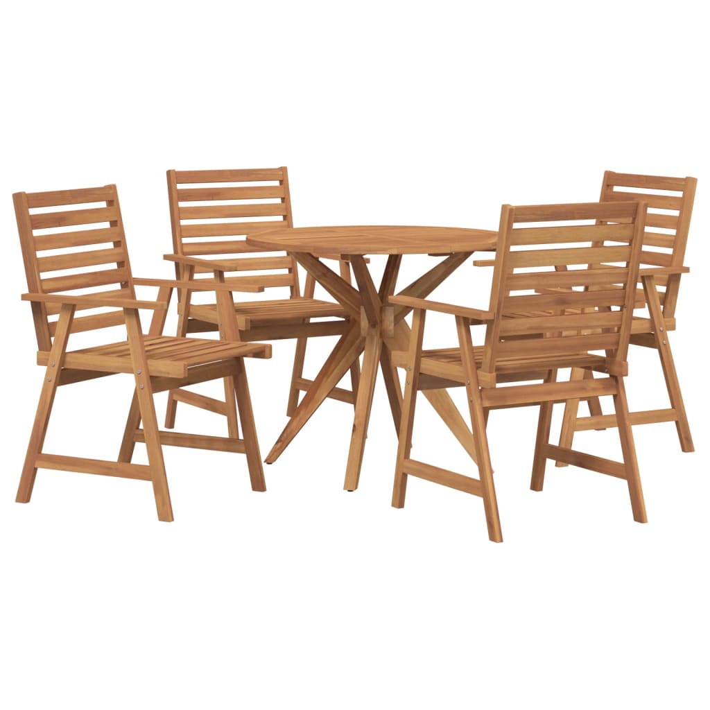 Set da Pranzo per Giardino 5 pz in Legno Massello di Acacia 3283565