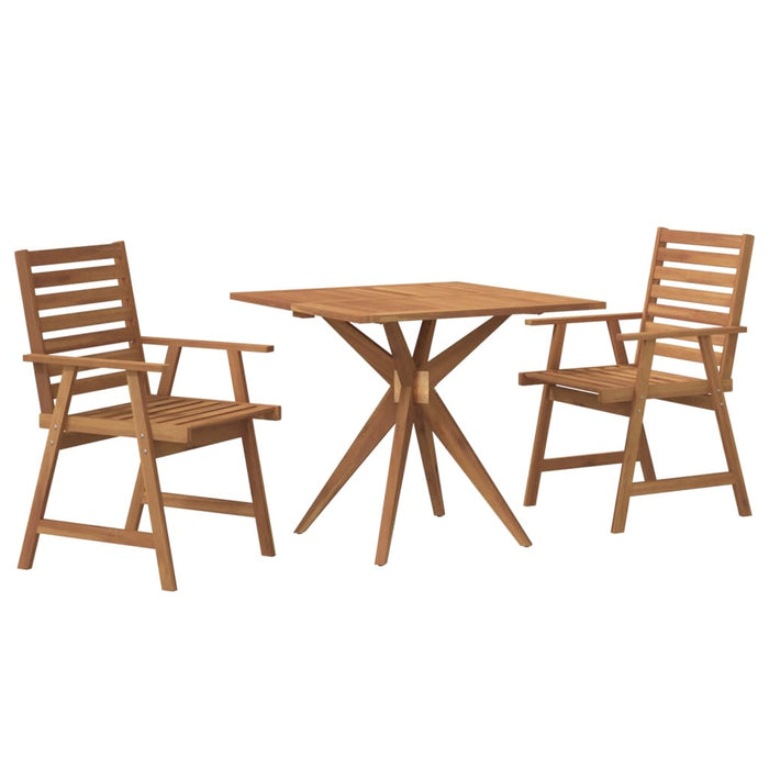 Set da Pranzo per Giardino 3 pz in Legno Massello di Acacia 3283568