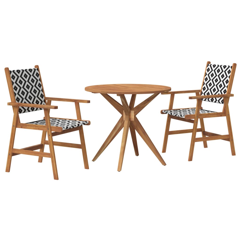 Set da Pranzo per Giardino 3 pz in Legno Massello di Acacia 3283571