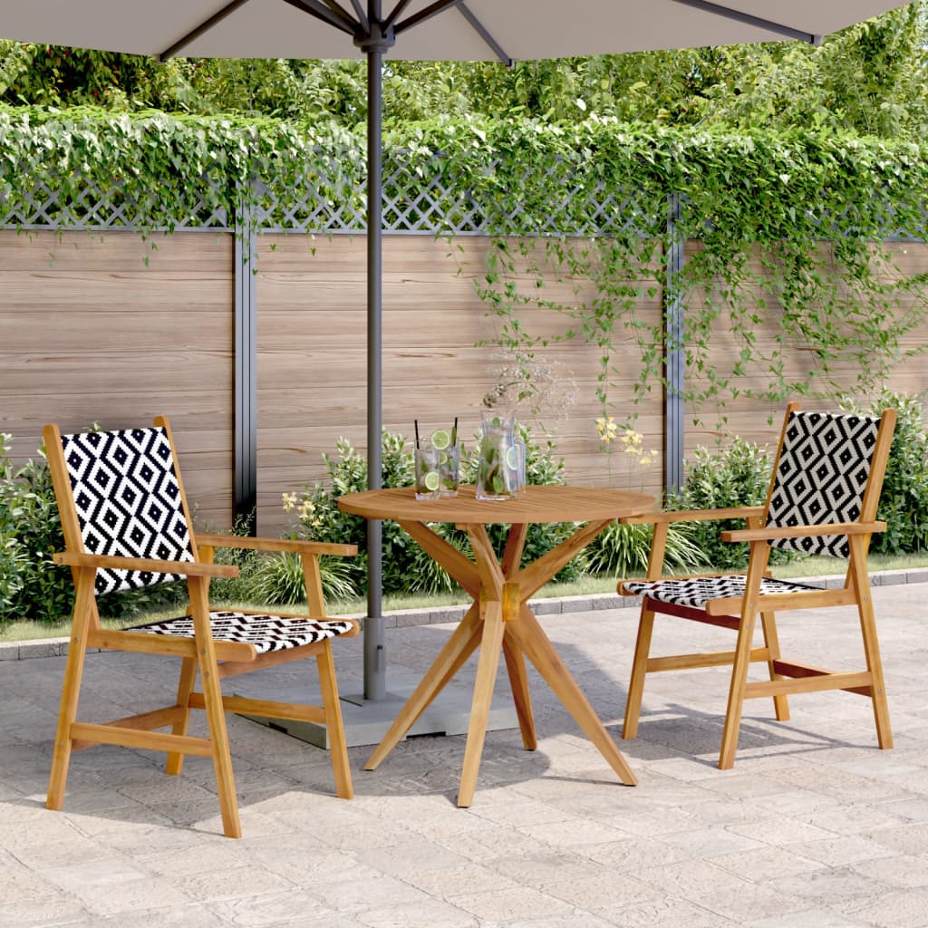 Set da Pranzo per Giardino 3 pz in Legno Massello di Acacia 3283571