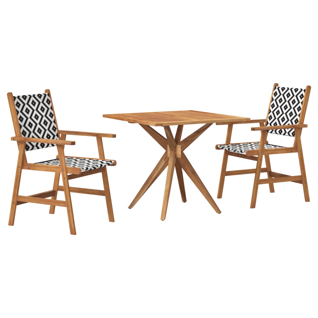 Set da Pranzo per Giardino 3 pz in Legno Massello di Acacia 3283574