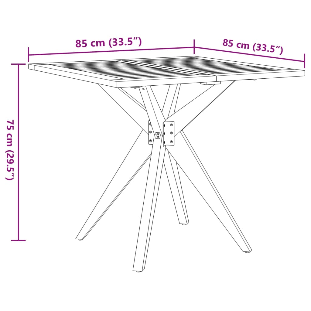 Set da Pranzo per Giardino 5 pz in Legno Massello di Acacia 3283575