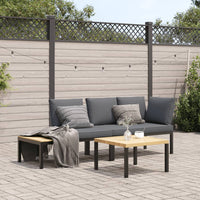 Set Divani da Giardino 3 pz con Cuscini in Alluminio Nero 3283683