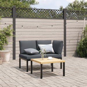 Set Divani da Giardino 2 pz con Cuscini in Alluminio Nero 3283702