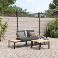 Set Divani da Giardino 3 pz con Cuscini in Alluminio Nero 3283704